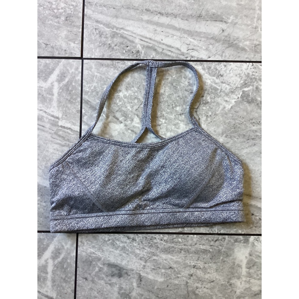 Beyond Yoga Gray Space Dye Strappy Racerback Sports Bra Made in USA